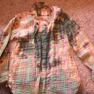 Distressed one of a kind flannel